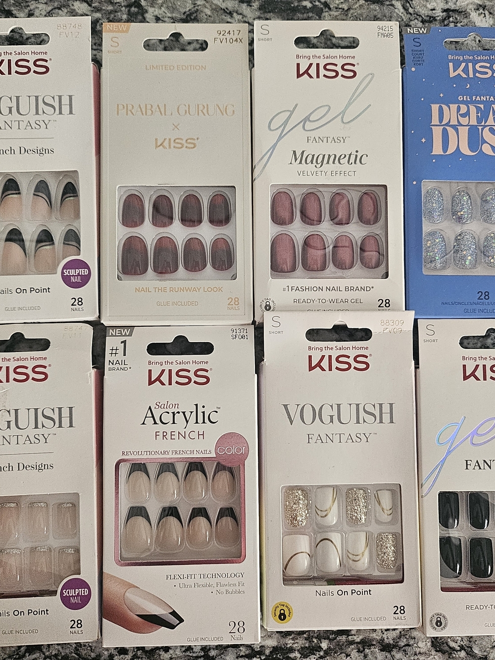KISS Salon Acrylic French & Gel Nail Sets - Pink, Nude, Glitter